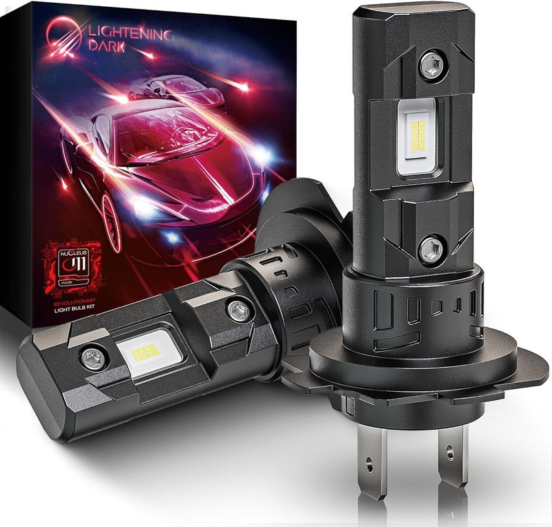 LIGHT & DARK H7 Bulbs, No Adapter Required 400% Brightness 6500K Xenon White Fanless Non-Polarity Plug and Play Fog Bulb (Pack of 2) - Image 1